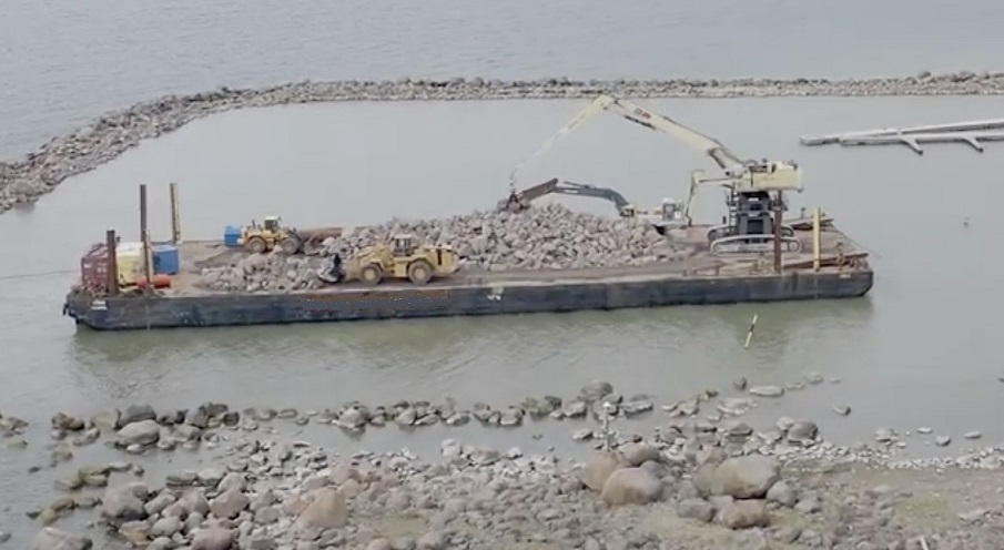 deck barge for rock dumping for sale